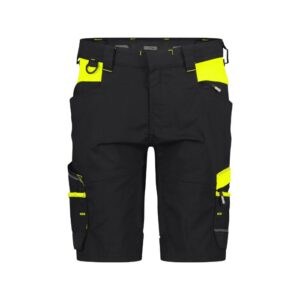 DASSY® Manilla Women Werkshort met stretch voor dames 250110 - ZWART/FLUOGEEL