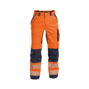 DASSY® Odessa Zomer hoge zichtbaarheidsbroek met kniezakken 200984 - FLUO-ORANJE/MARINEBLAUW