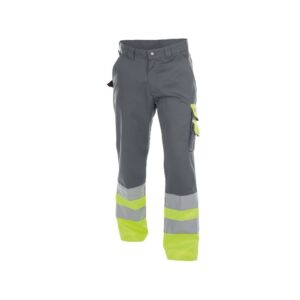 DASSY® Omaha Hoge zichtbaarheidsbroek 200620 - CEMENTGRIJS/FLUOGEEL