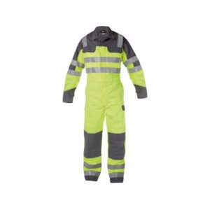 DASSY® Spencer Multinorm hoge zichtbaarheidsoverall met kniezakken 100380 - FLUOGEEL/GRAFIETGRIJS