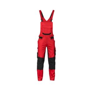 DASSY® Tronix Bretelbroek met stretch en kniezakken 400163 - ROOD/ZWART