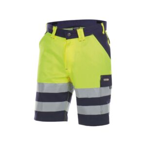 DASSY® Venna Hoge zichtbaarheidsshort 250030 - MARINEBLAUW/FLUOGEEL