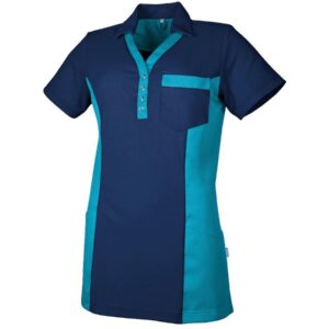 De Berkel DANA Dames polo marine/turquoise - marine/turquoise
