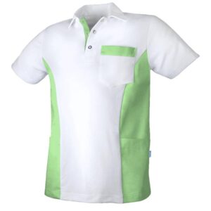 De Berkel DETLEF Unisex polo wit/groen - wit/groen