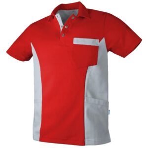 De Berkel DIETER Unisex polo rood/grijs - rood/grijs