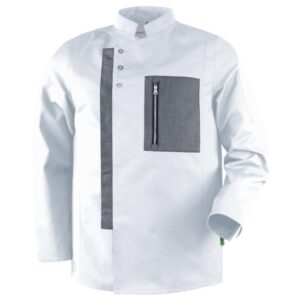 De Berkel NATHAN - Heren koksbuis wit/zwart denim - denim