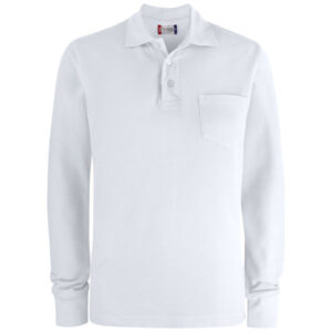 Clique Basic Polo LS Pocket 028235 - wit