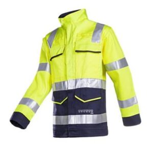 Sioen 010V Millau jas - fluo geel/marineblauw