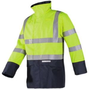 Sioen 7219 Elliston parka - fluo geel/marineblauw