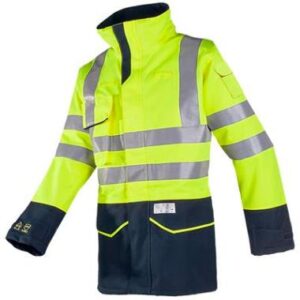 Sioen 7241 Riverton jas - fluo geel/marineblauw