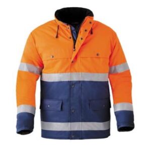 HAVEP 4133 parka - fluo oranje/marineblauw