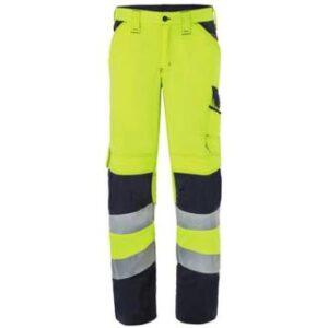 HAVEP 80228 broek - fluo geel/marineblauw