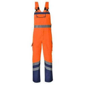 HAVEP 2074 Amerikaanse overall - fluo oranje/marineblauw