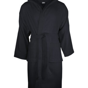 The one Velours Badjas met Capuchon T1-Bvelour borduren - Anthracite