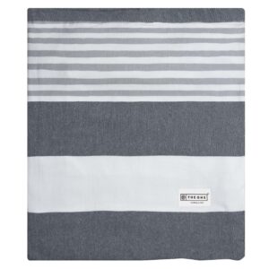 The one Hamam Tas 90 x 170 cm T1-hambag borduren - Grey/Dark Grey