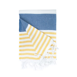 The one Hamam Marine 100 x 180 cm T1-Hammarine borduren - Navy Blue/Gold