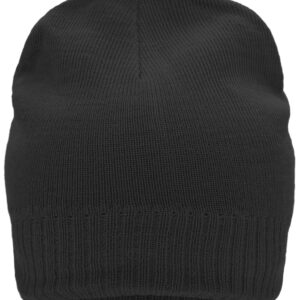 myrtle beach Knitted Beanie with Fleece Inset MB7925 - black