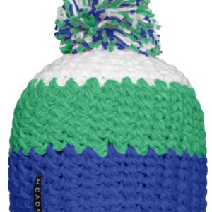 myrtle beach Crocheted Cap with Pompon MB7940 - aqua/lime-green/white