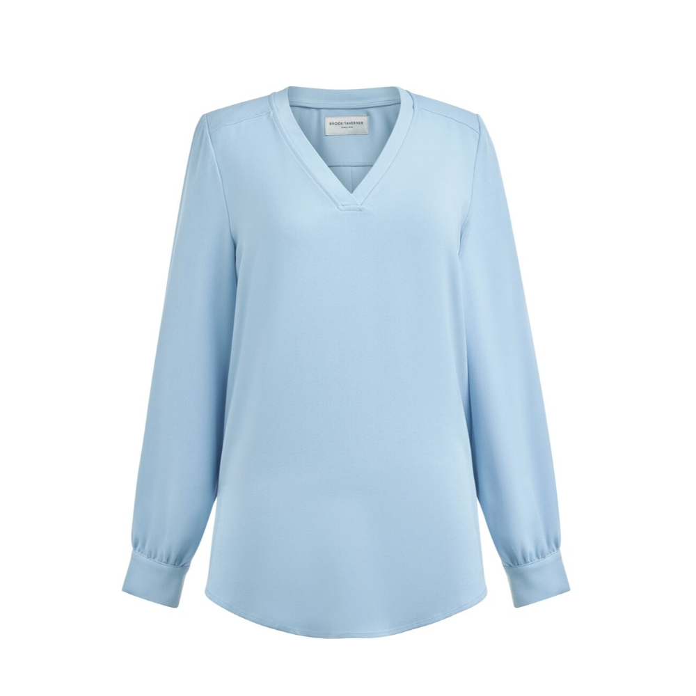 Brook Taverner Como L/S Crepe Blouse 2418 - Sky Blue