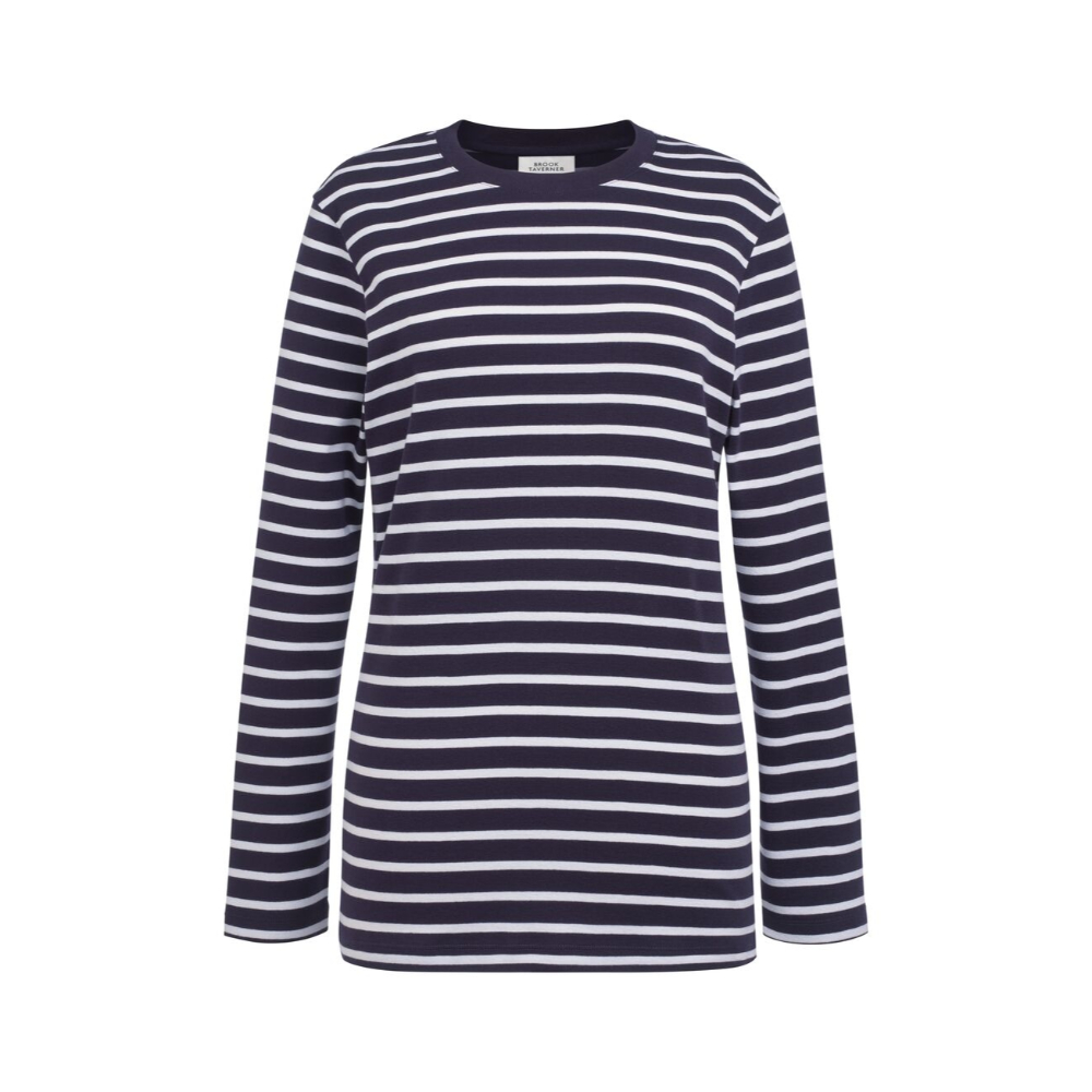 Brook Taverner Lucy L/S Breton Top 2430 - Navy/White